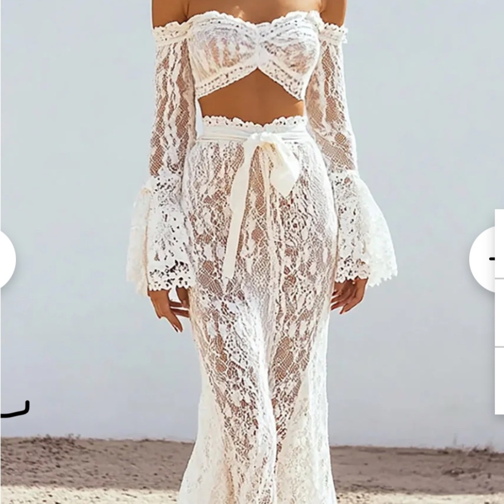 Elegant White Lace Off-Shoulder Dress